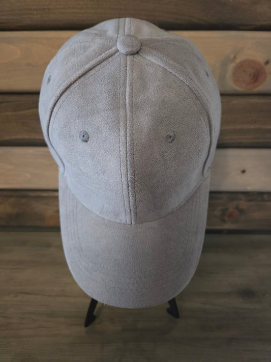 Suede Baseball Cap Plain - Grey