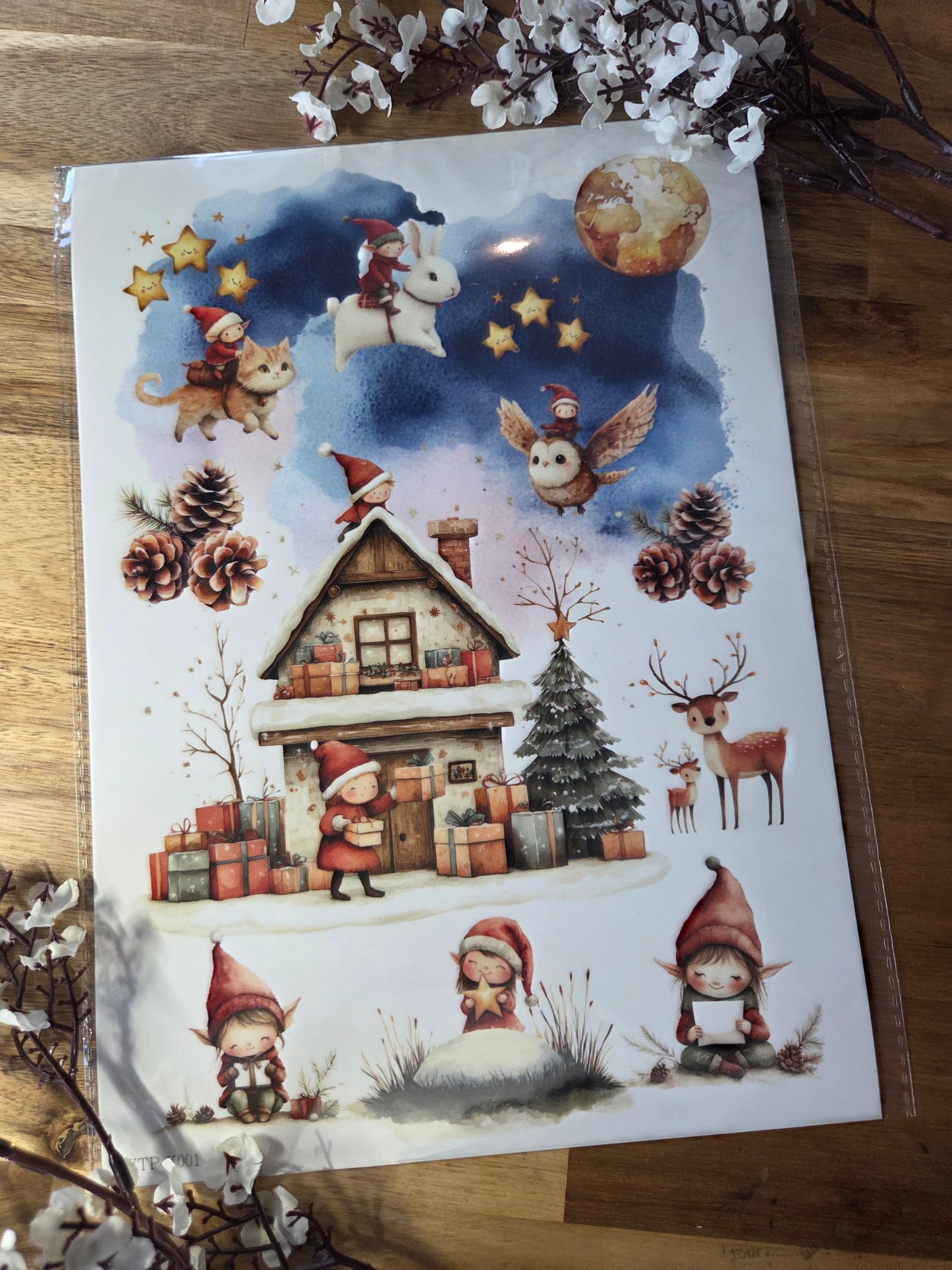 Water Transfer - Elf Getaway 8.5 x 11  Transfer Sheet