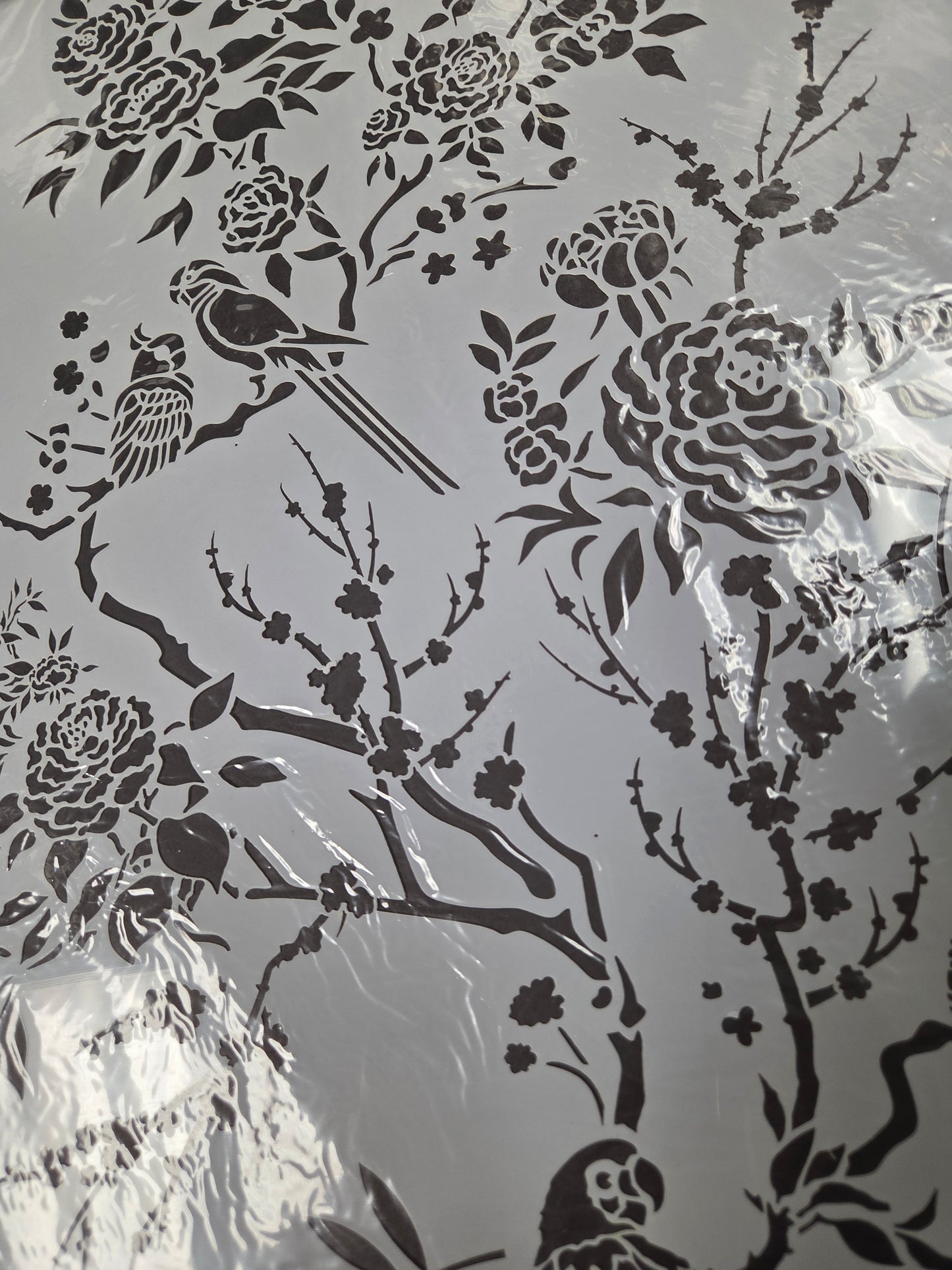 Posh Chalk Stencil Oriental Garden 20 inch x 14 inch