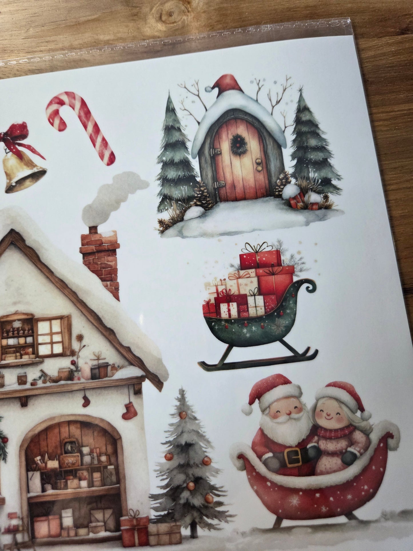 Water Transfer - Snow Village 8.5 x 11  Transfer Sheet