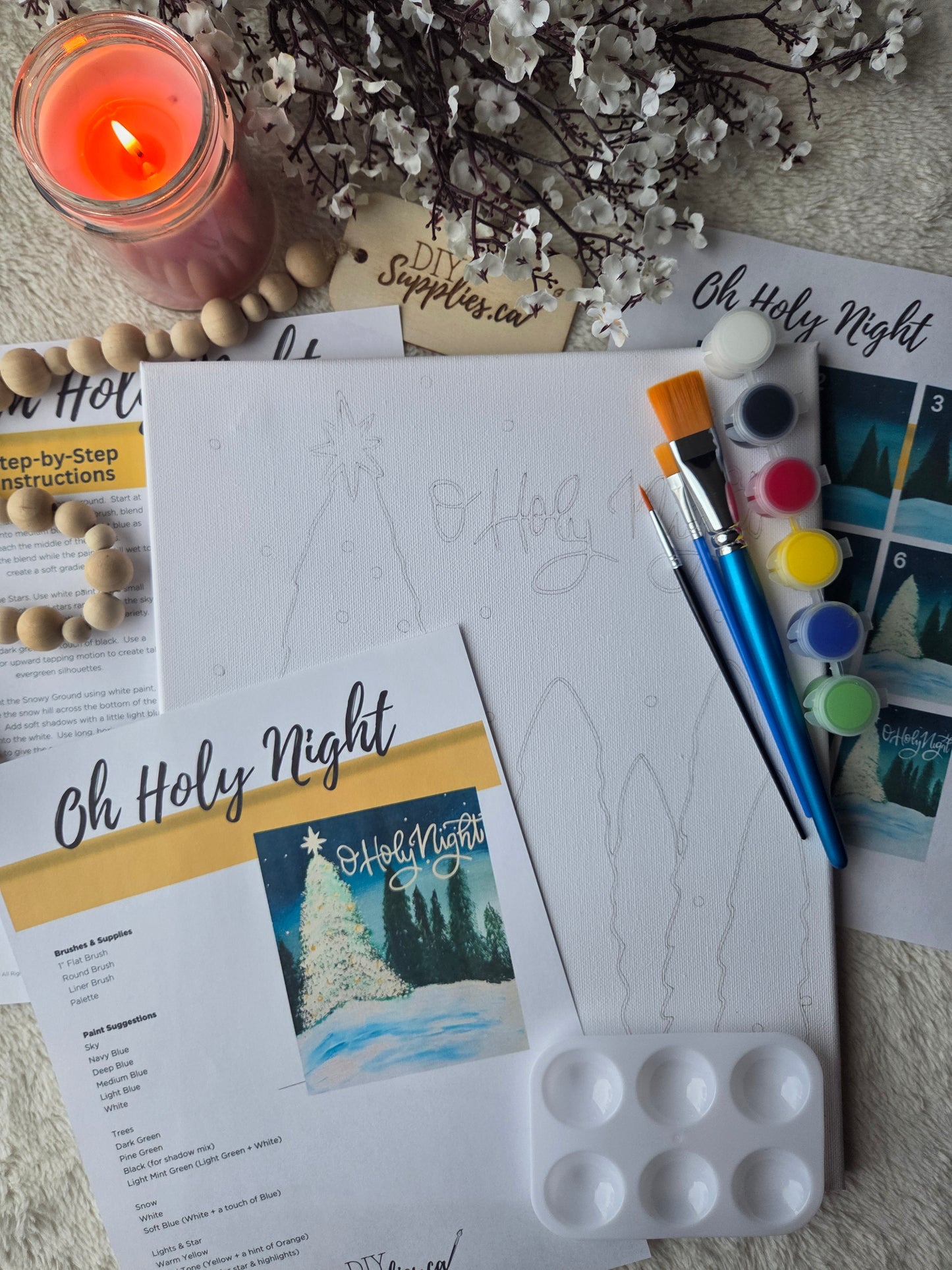 "Arty Party" Canvas Painting Kit -  O Holy Night