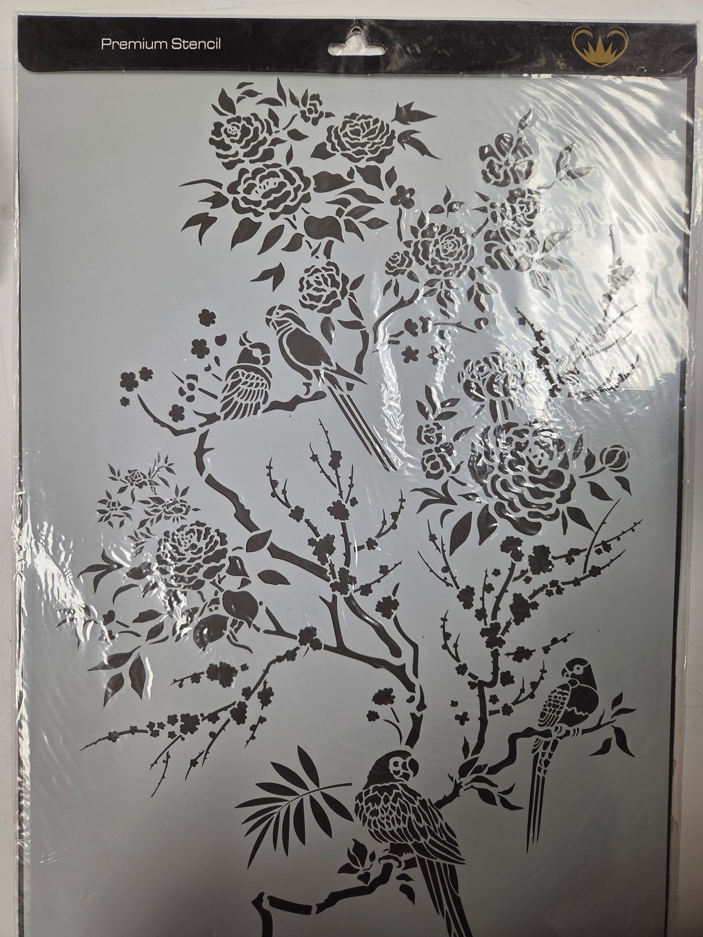 Posh Chalk Stencil Oriental Garden 20 inch x 14 inch