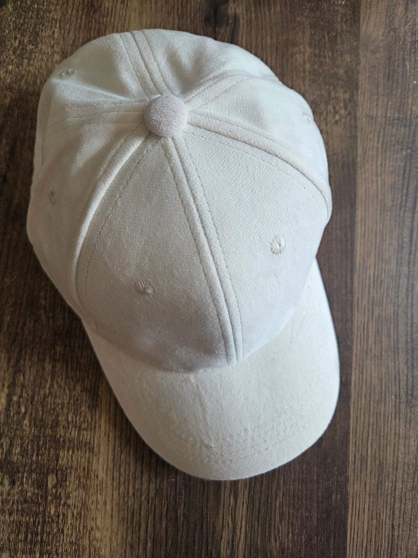 Suede Baseball Cap Plain - Ivory