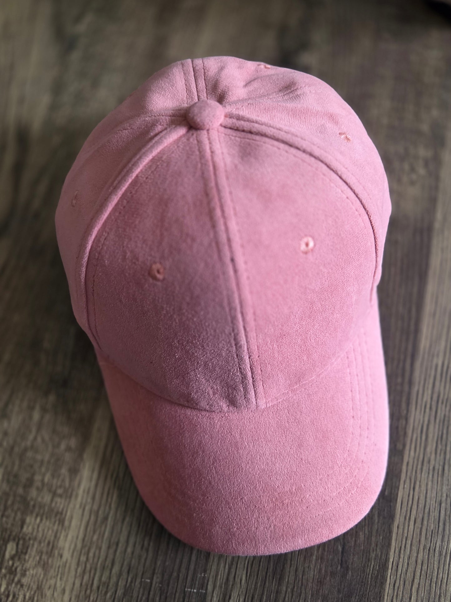 Suede Baseball Cap Plain - Blush/Pink
