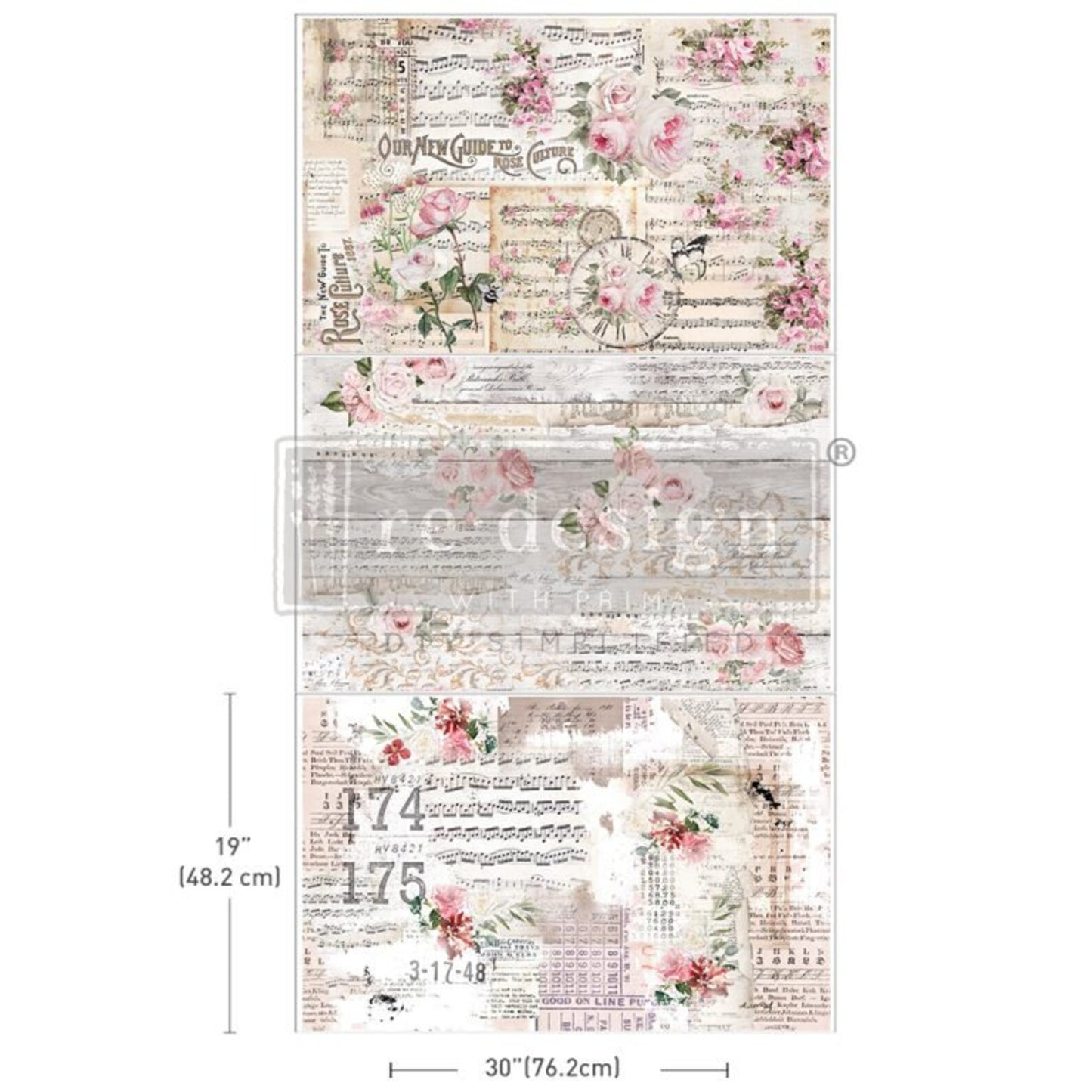 Prima Redesign Decoupage Decor Tissue Paper - Shabby Chic Sheets 3 sheets