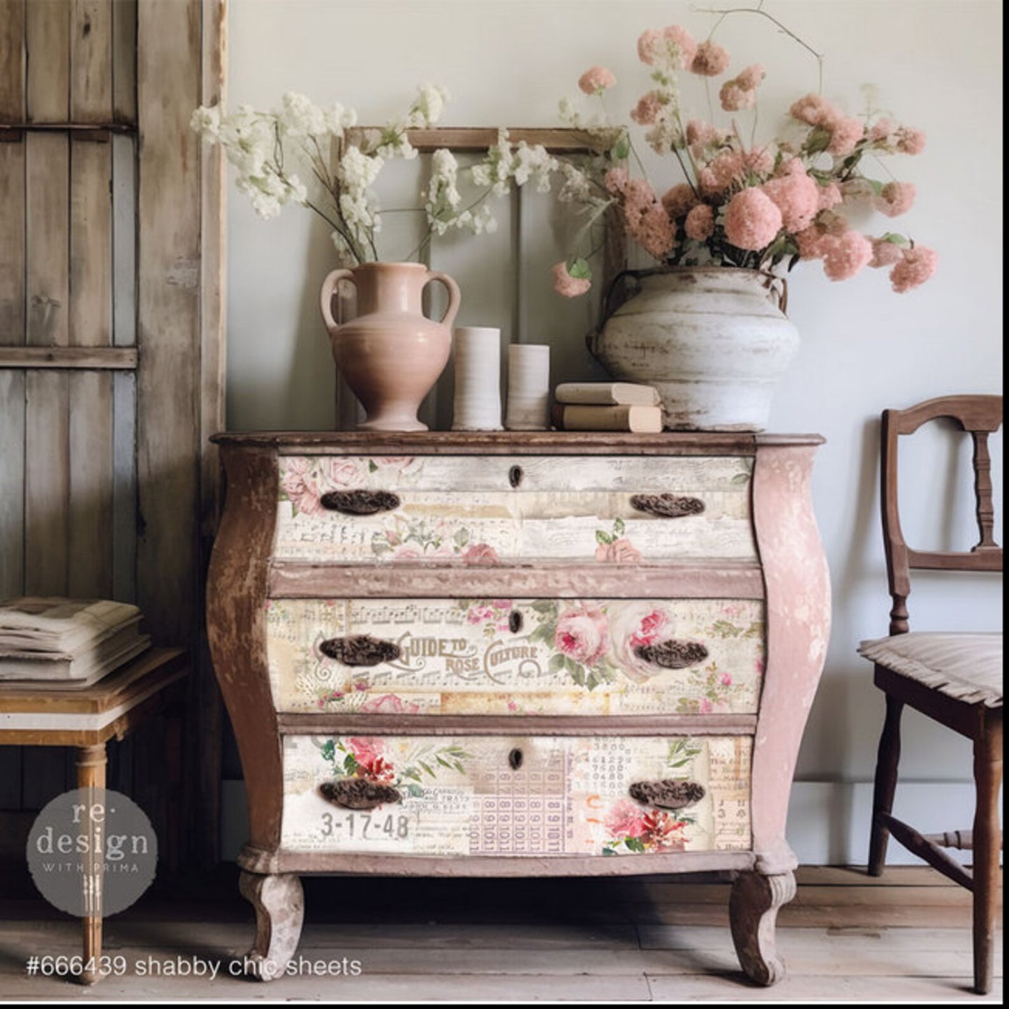 Prima Redesign Decoupage Decor Tissue Paper - Shabby Chic Sheets 3 sheets