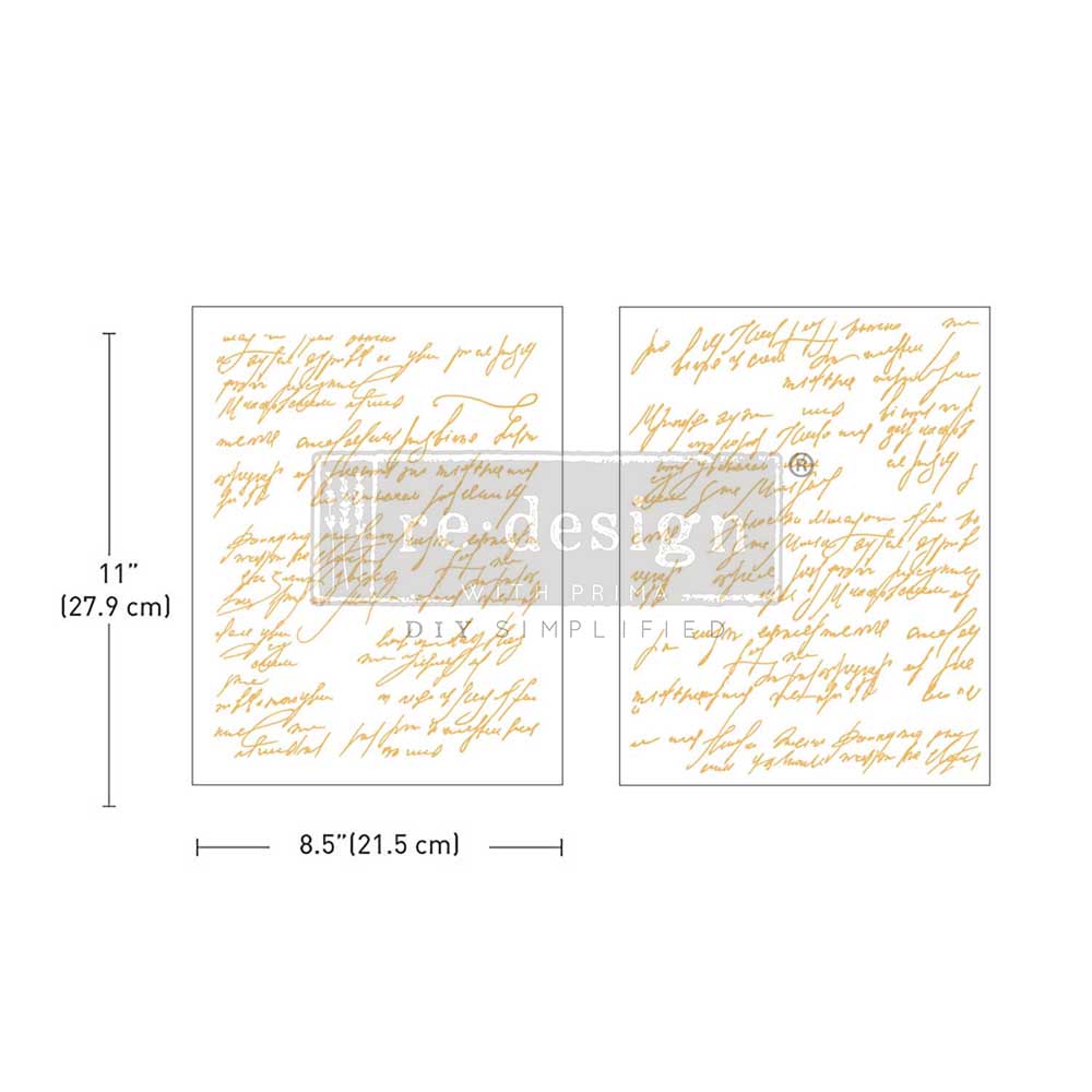 Redesign Decor Middy Transfer - Shimmering Script Kacha 2 sheets