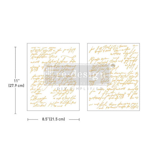 Redesign Decor Middy Transfer - Shimmering Script Kacha 2 sheets