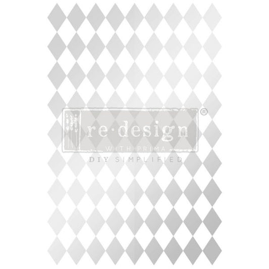 Redesign Decor Transfer - Silver Hearlequin