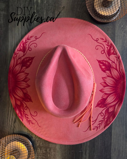 Sunflowers Cowboy Hat - Burnt & Brushed Art Hat