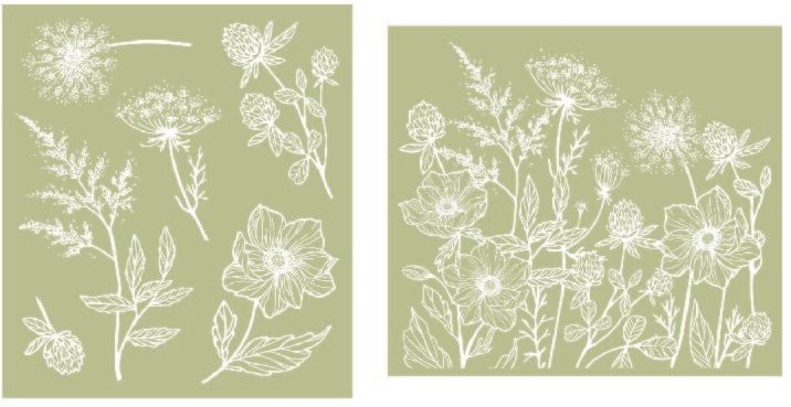 Belles and Whistles Silk Screen Stencils - Wildflowers