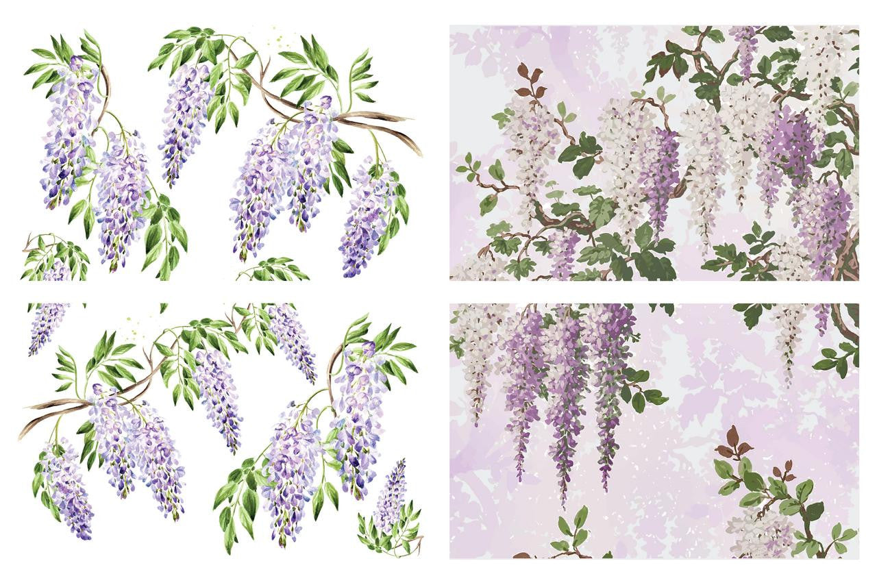 Belles and Whistles Large Transfer - Wisteria Spring