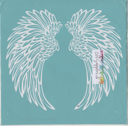Adhesive Silk Screen Stencil - Angel Wings