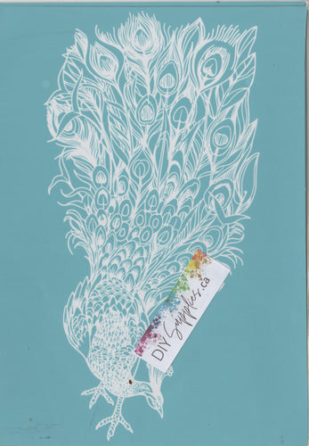 Adhesive Silk Screen Stencil - Peacock