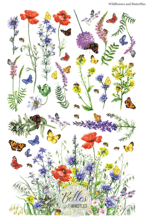 Belles and Whistles Transfers - Wildflowers & Butterflies