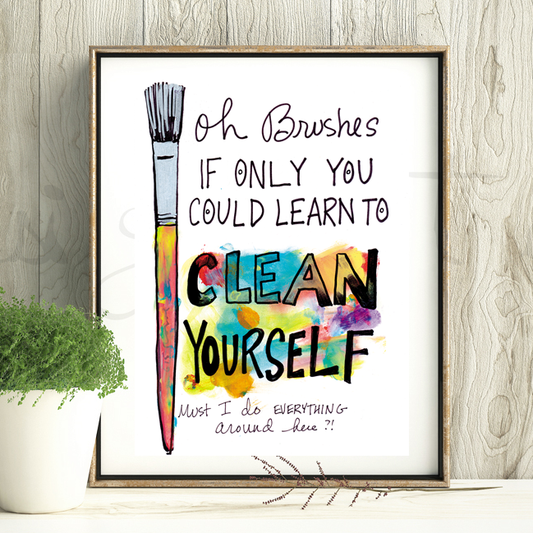 Self Cleaning Brushes Print