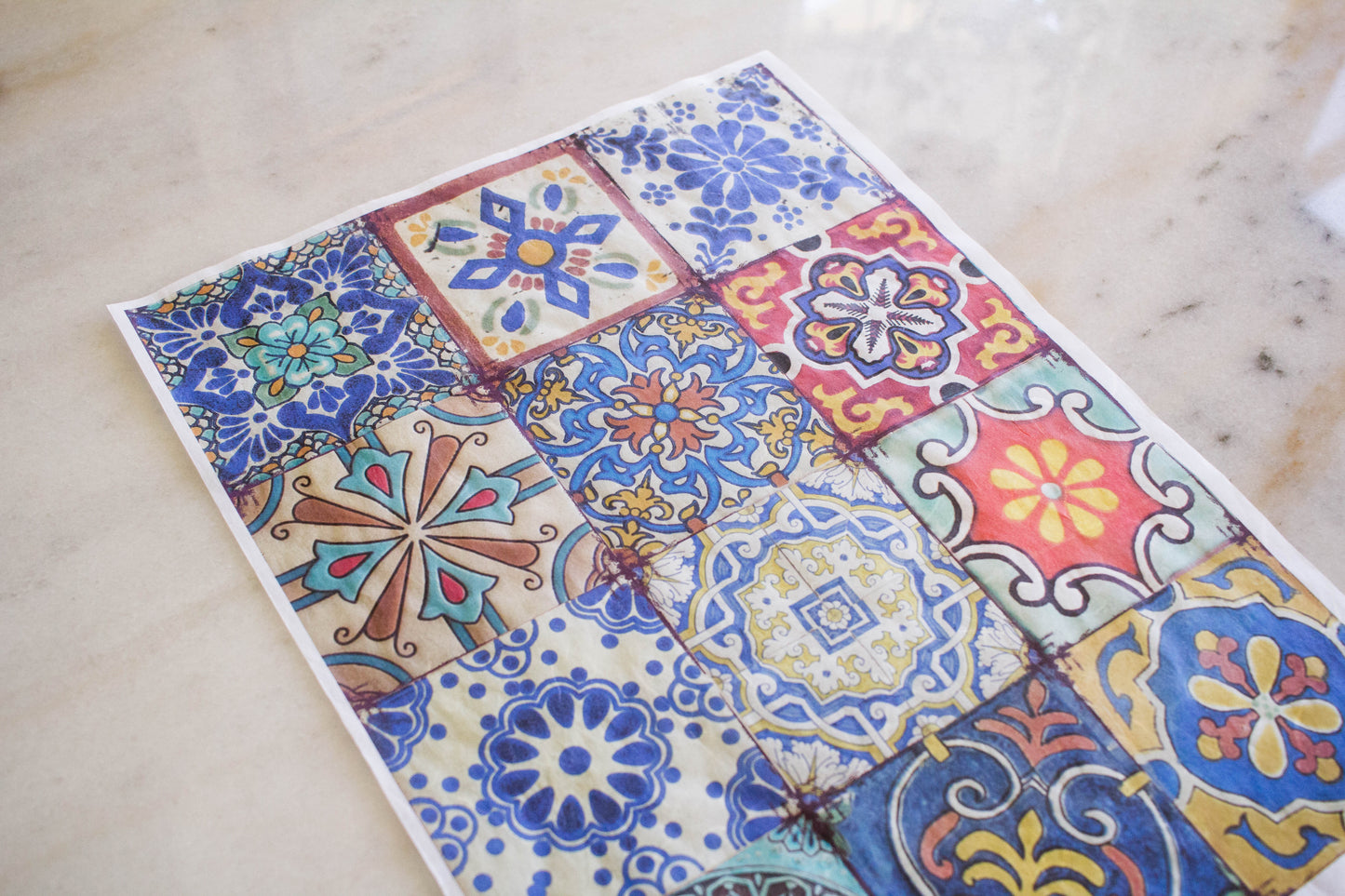 Belles and Whistles Rice Paper - Colorful Tiles