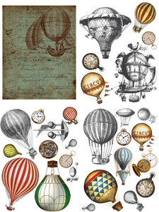 Belles and Whistles Transfers - Hot Air Balloons & Clocks