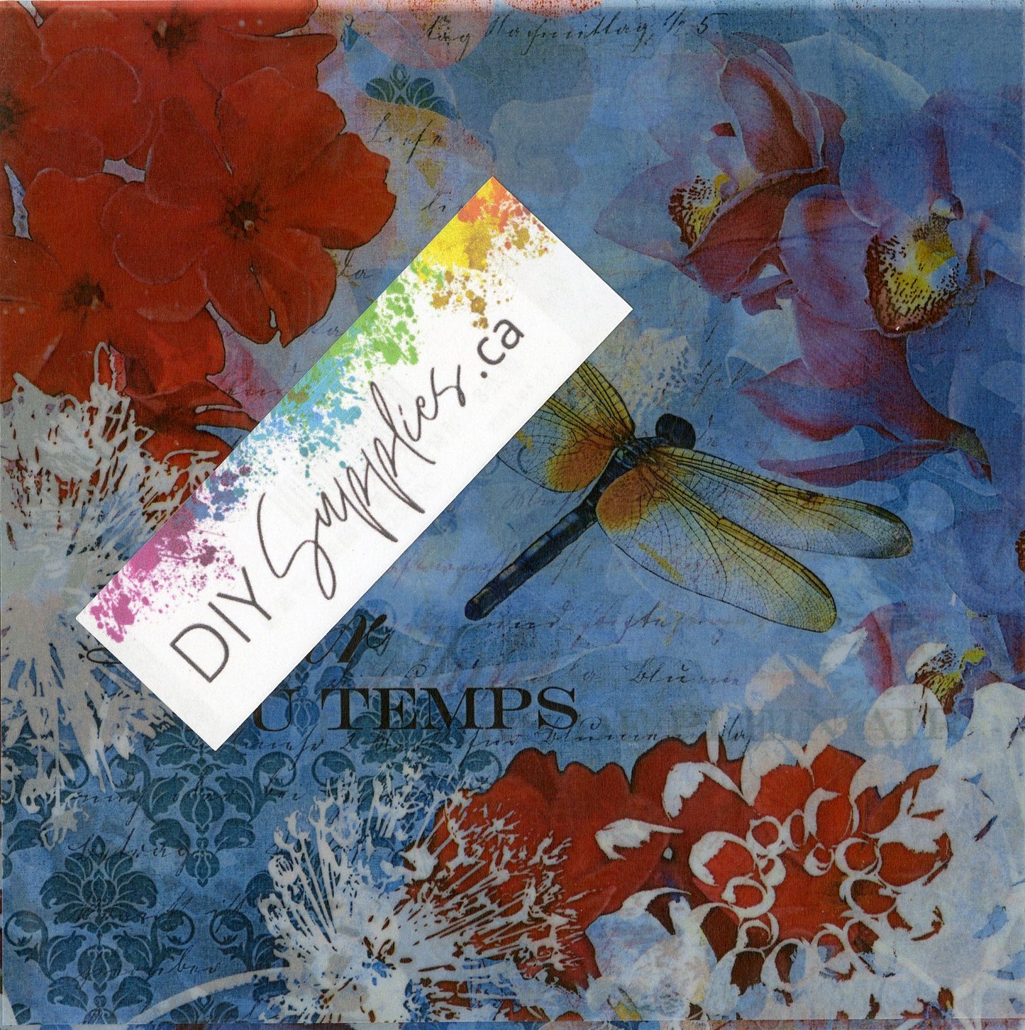 Combo Pack Vellum/Scrapbooking Paper Squares -  Floral Blues