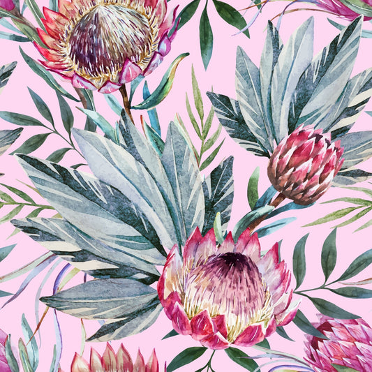 Belles and Whistles Rice Paper - Tropical On Pink