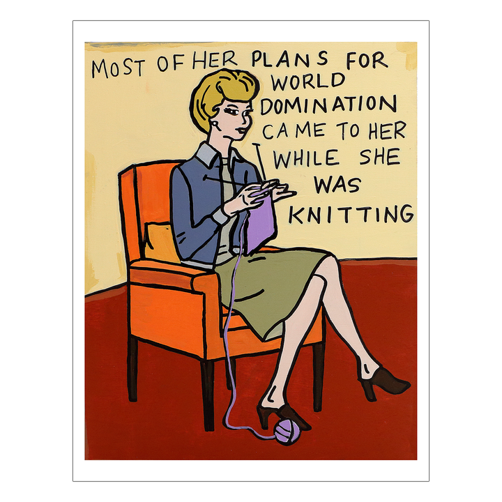 World Domination Plans While Knitting Print