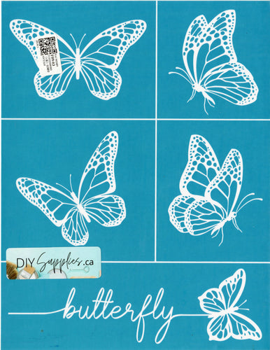 Adhesive Silk Screen Stencil - Butterflies