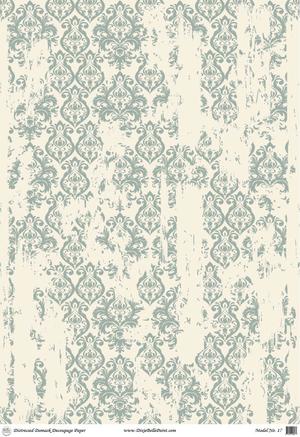Belles and Whistles Rice Paper - Distressed Damask