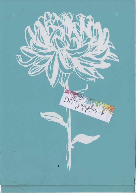 Adhesive Silk Screen Stencil - Single Stemed Flower