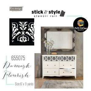 Redesign Stick & Style Stencil Roll -Ce Ce ReStyled Damask Flourish