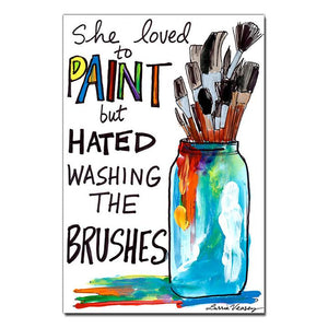 She Hated Washing Brushes Print