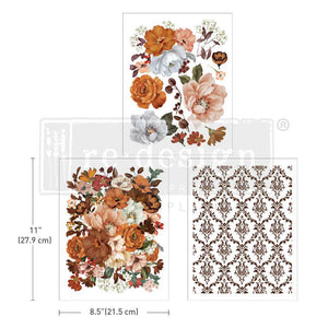 Middy Transfer Classic Peach 25.5 x 11inch total design (In 3 sheets each 8.5 x 11inch)