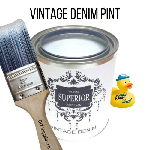 Vintage Denim Pint & 2 Inch Synthetic Brush